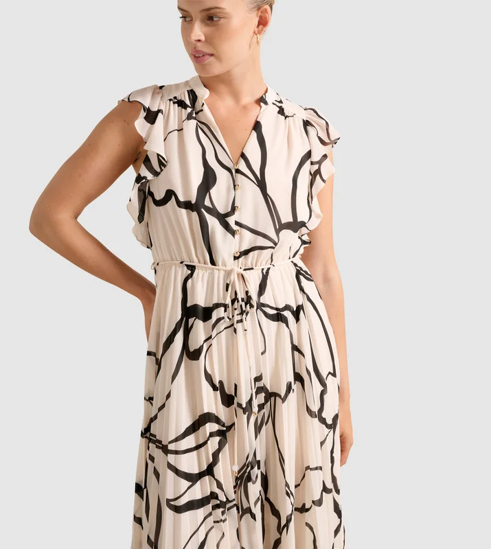 forever new  MORGAN Pleated Midi Dress for Women | Best Price UAE